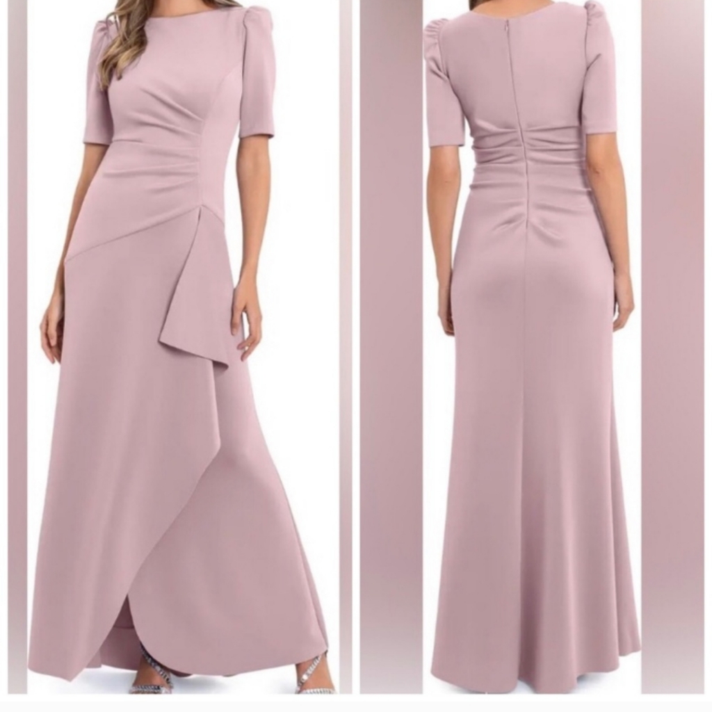 Xscape Rushed A-Line Formal Maxi Dress In Baby Pink Size 6p